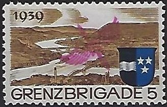 Schweiz Suisse Switzerland Soldatenmarken Eisenbahn Soldier Stamps Railway Grenzbrigade 5